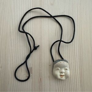 MMA Metropolitan Museum of Art Japanese Face Mask Netsuke Pendant Silk Cord Neck